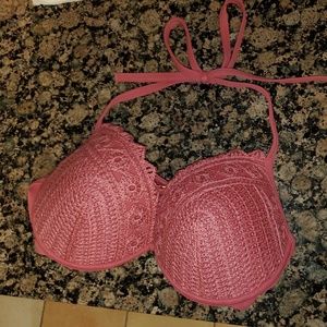 34d pink crochet bikini